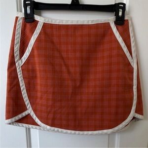 Urban Outfitters Orange Plaid Skirt with Cream Trim